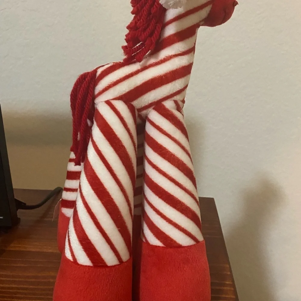 VTG Rare Bestever Funny Feet Peppermint Candy Cane Weighted Christmas 14”Pony